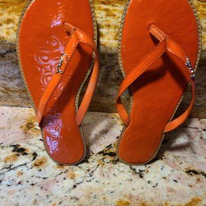 Coach Coral Flip Flops - like new